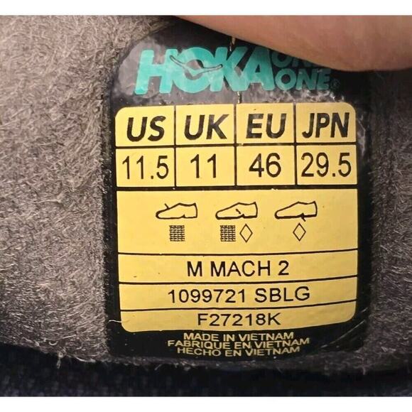 Hoka Mach 2 Mens 11.5 46 Green Blue Shoes Sneaker Athletic Training Running main image 8